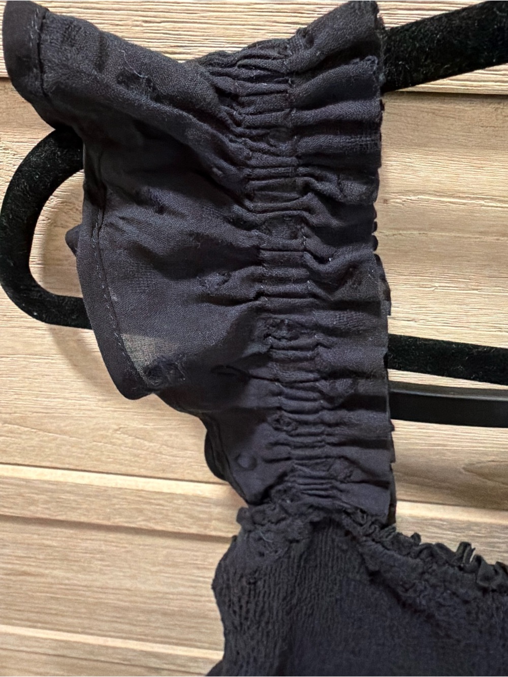 Tularosa Black Smocked Dress with Ruffle Trim size small - Picture 5 of 5